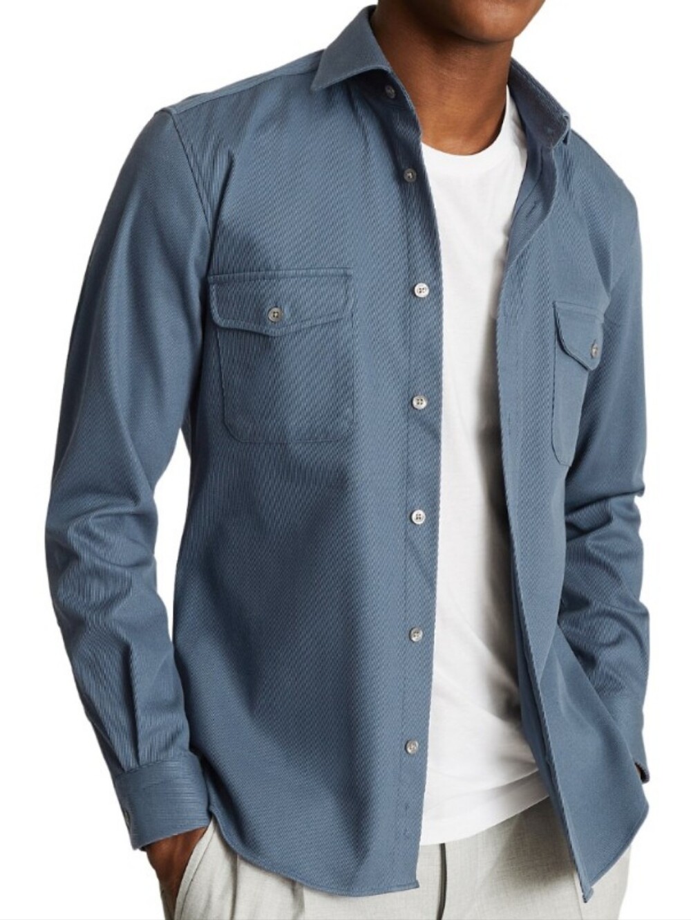 Reiss Pricey Heavy Twill Twin Pocket Overshirt
